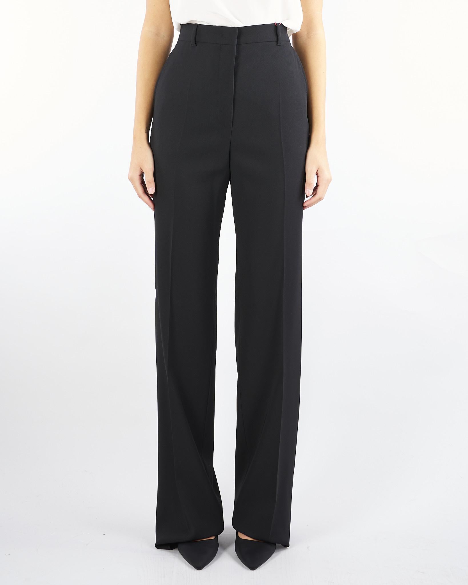 Pantalone Nero in crêpe di lana VERBENA 5 MAX MARA STUDIO 