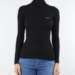 Maglia Nero a costine con taschino MK11B56E2 110 ELISABETTA FRANCHI 