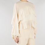 Blusa Fuji crema con balze FUJI 690 NENETTE 