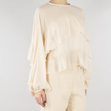 Blusa Fuji crema con balze FUJI 690 NENETTE 