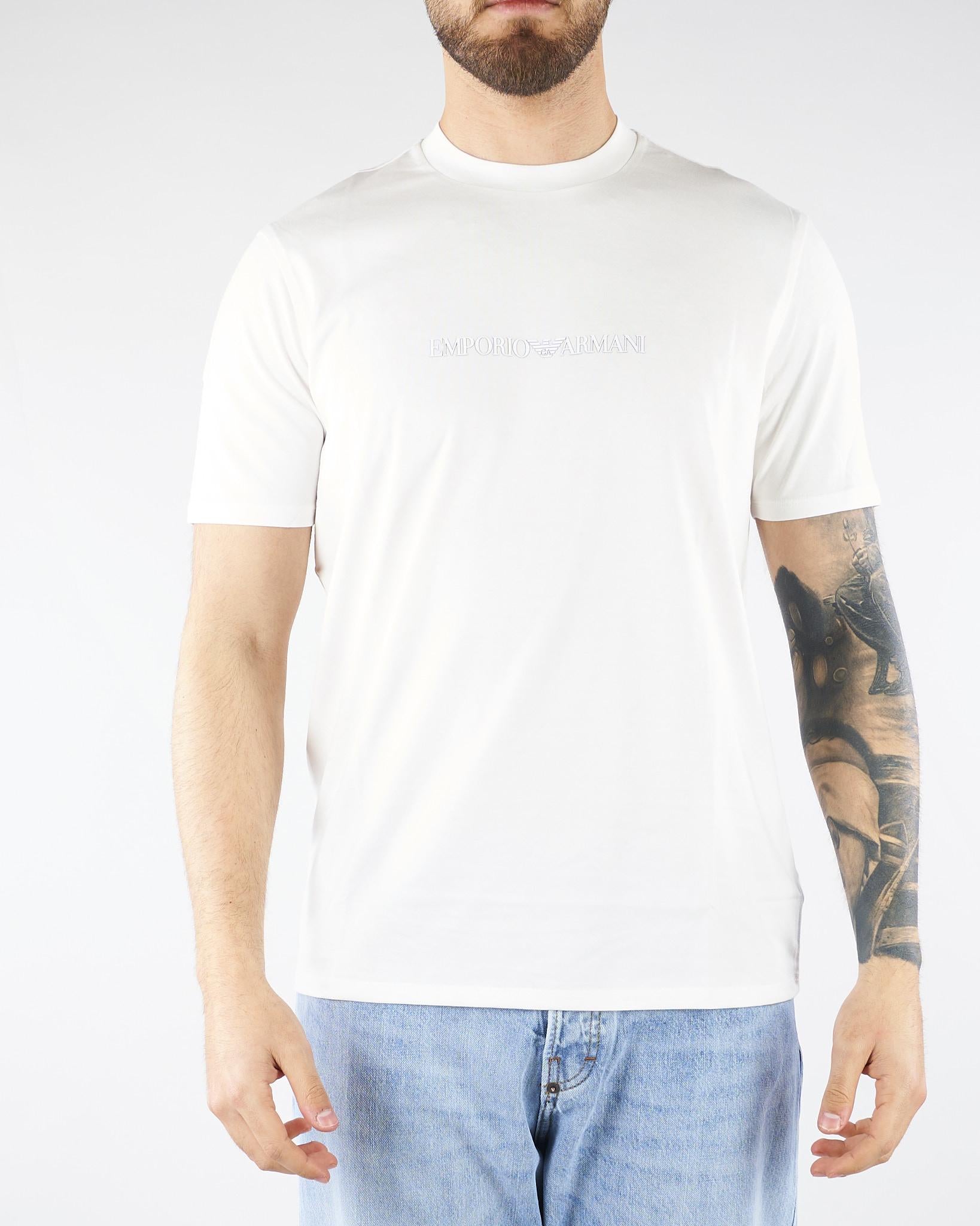 T-shirt Bianco in jersey Pima con logo EM004583AF13669 M0307 EMPORIO ARMANI 