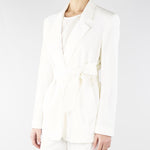 Giacca blazer Bianco ricamata con cintura TE2020 381 TWIN SET 