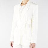 Giacca blazer Bianco ricamata con cintura TE2020 381 TWIN SET 