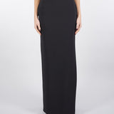 Gonna Nero in crêpe con fiocco in raso