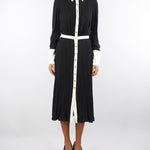 Abito Nero-Milk color-block in georgette di viscosa ABT0256E2 EF3 ELISABETTA FRANCHI 