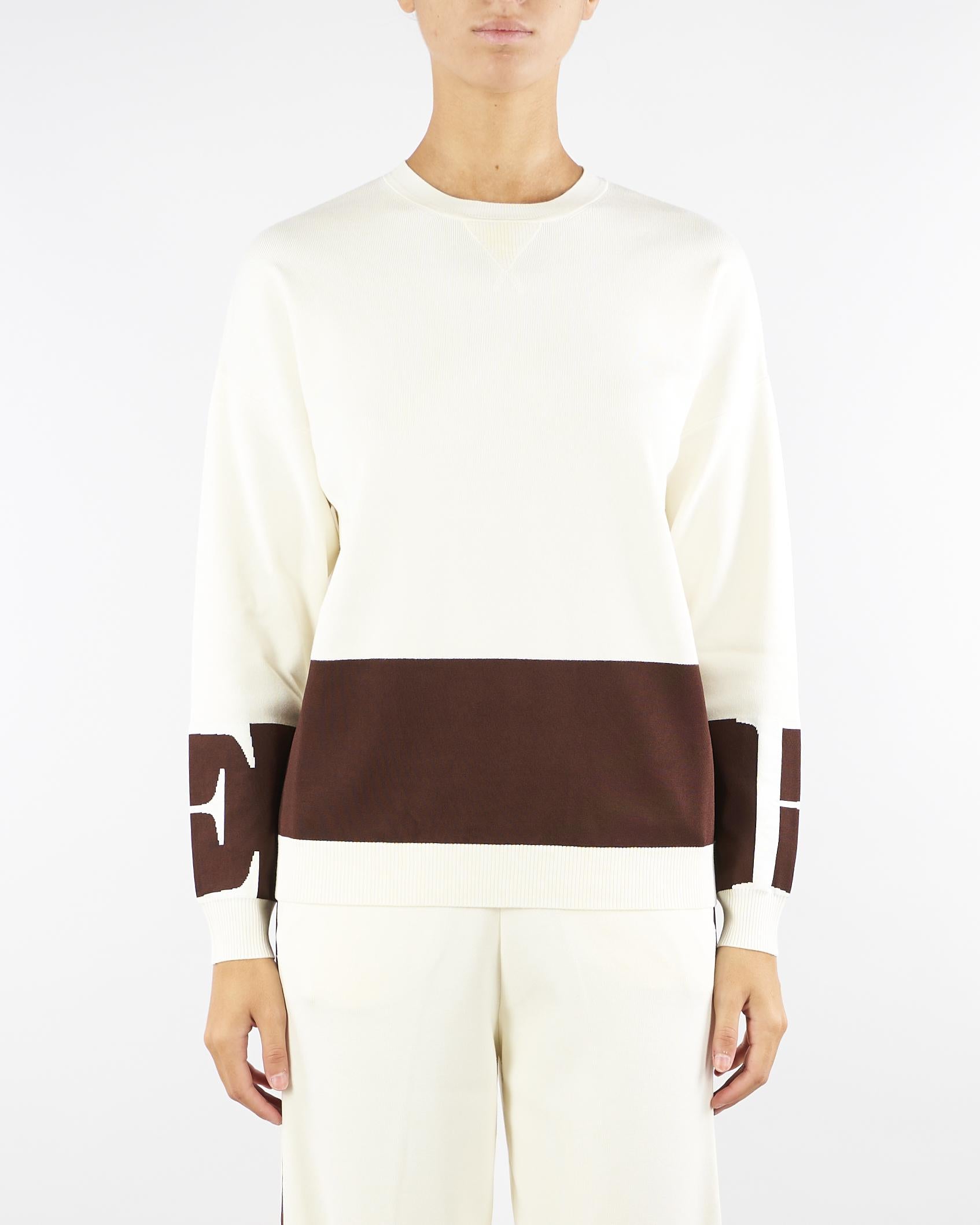 Maglia Milk-Coffee in viscosa con bande lucide MK01S56E2 EG2 ELISABETTA FRANCHI 