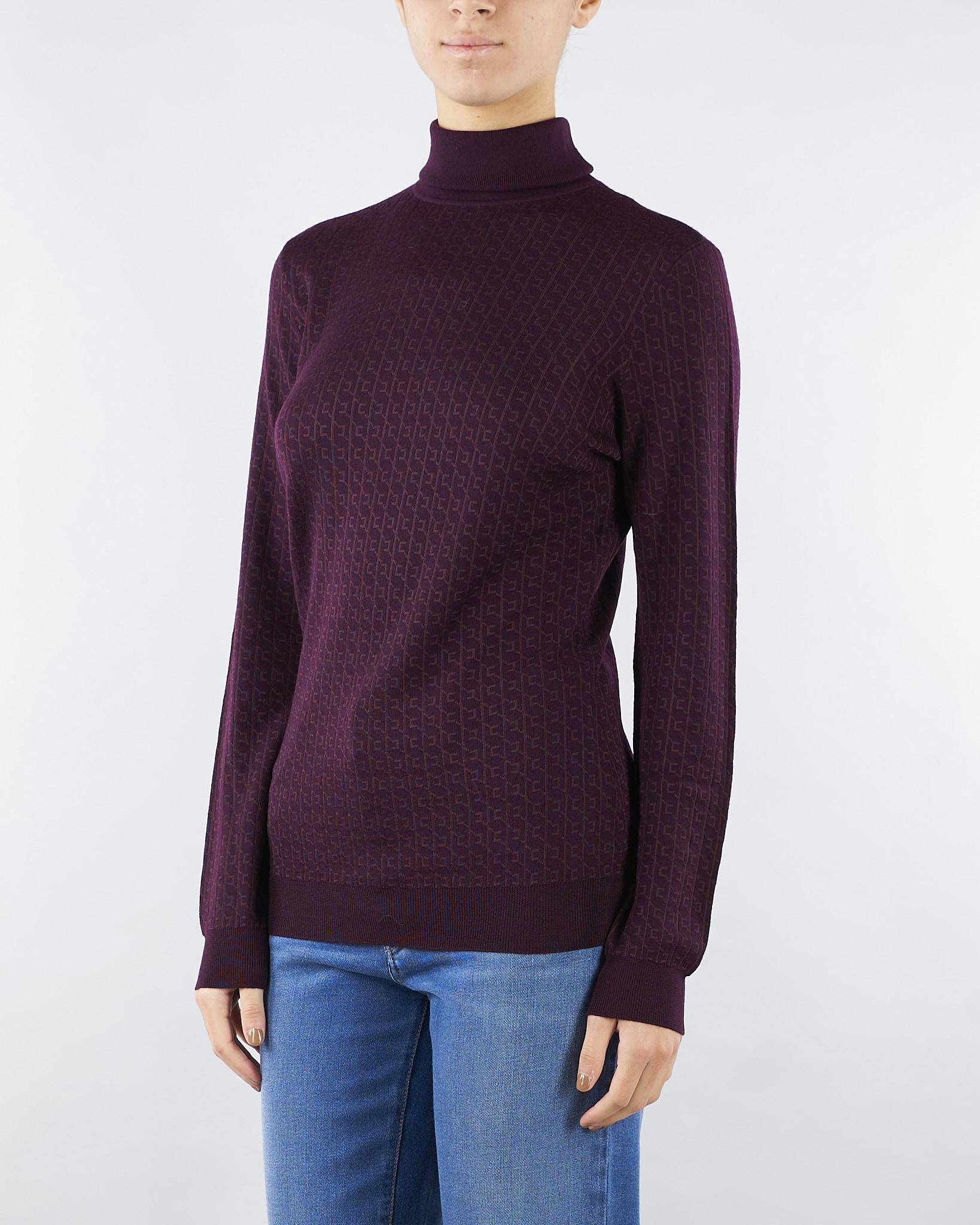Maglia Merlot in lana con micro-logo jacquard MK23S56E2 EA4 ELISABETTA FRANCHI 