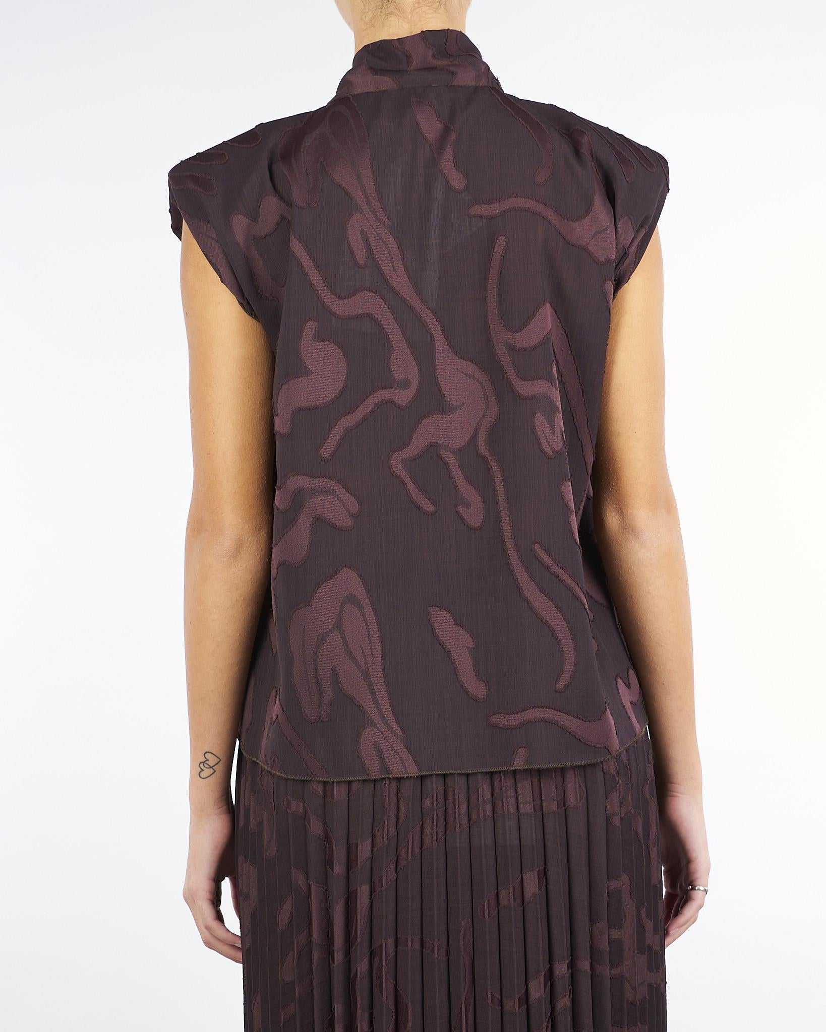 Camicia jacquard Bordeaux con fiocco RI9SB13 85 ANGELA DAVIS 