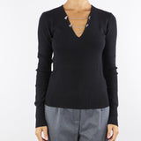 Maglia Nero aderente con catene 2K0331K7S0 K103 PATRIZIA PEPE 