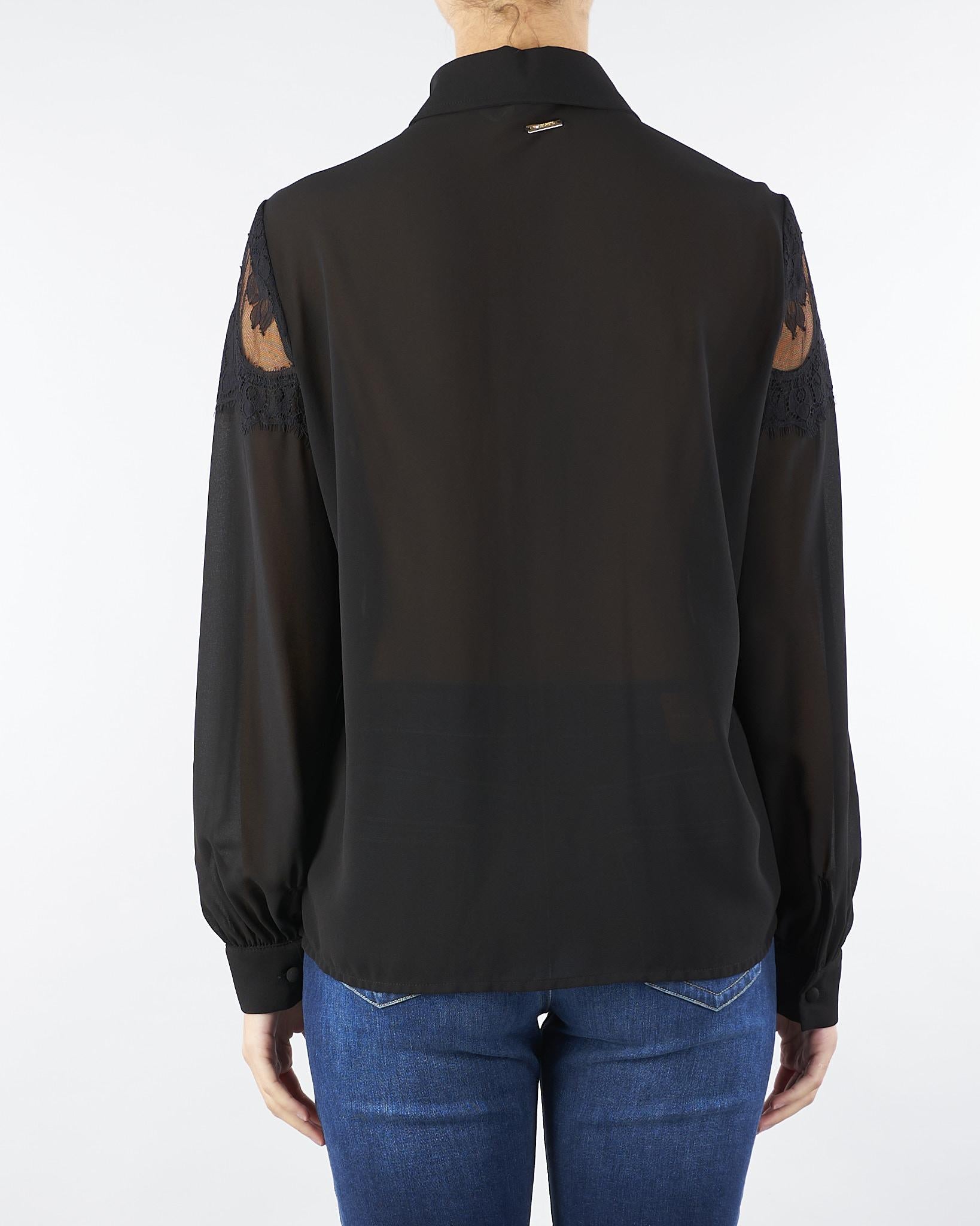 Camicia Nero con inserti in pizzo NS039 99 NO SECRETS 