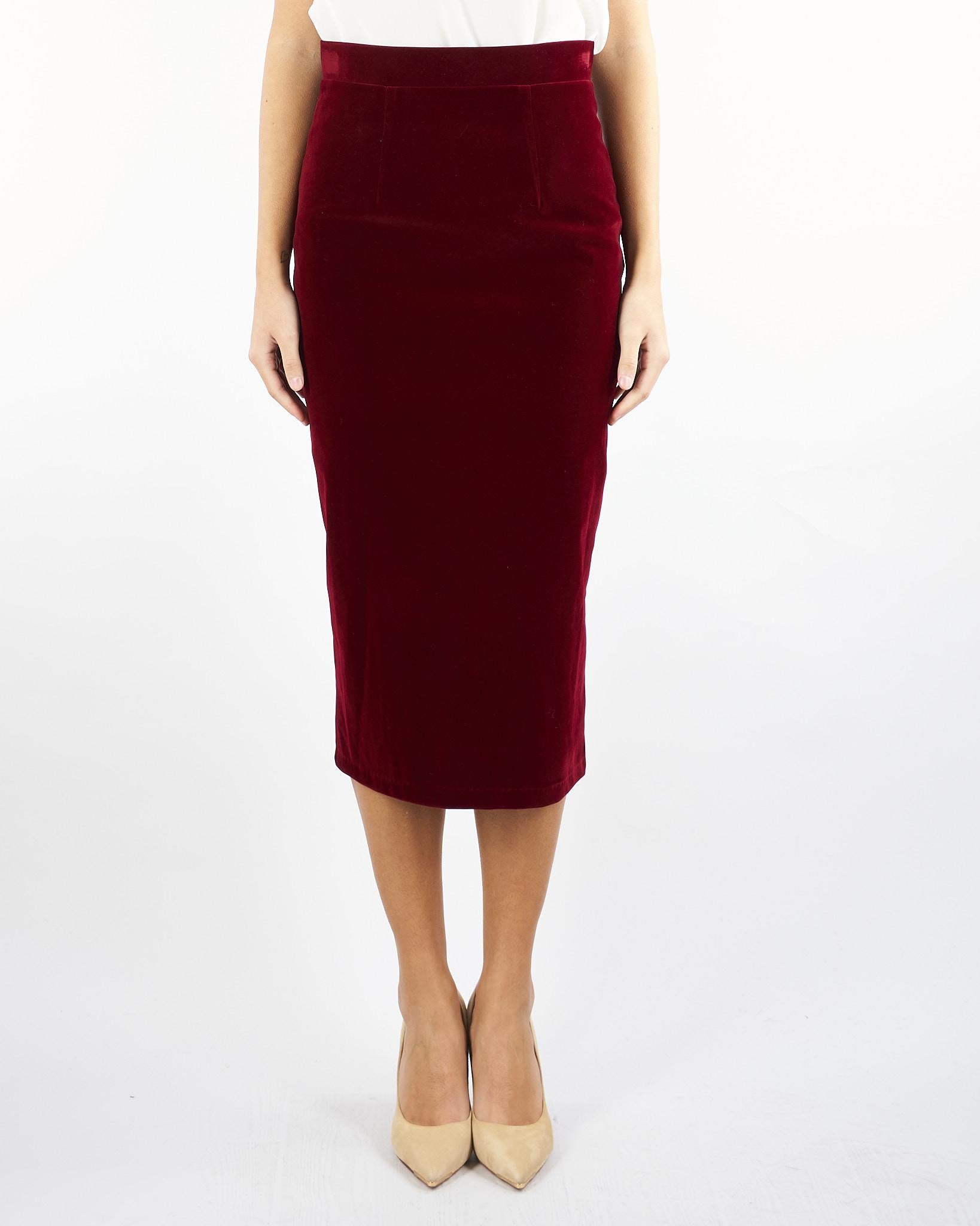 Gonna tubino Bordeaux in velluto ACT15186GO3544 85 ACTUALEE 