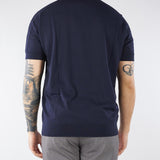 Maglia jacquard Blu in cotone extrafine A015F100 6685 PAOLO PECORA 