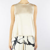 Blusa Crema in viscosa con apertura sul retro