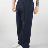 Pantalone Blu con doppia pences e fondo ampio B6AB0041 89M AMARANTO 