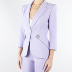Giacca Lilla in doppio crêpe stretch con dettagli logo GI21561E2 EV7 ELISABETTA FRANCHI 