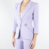 Giacca Lilla in doppio crêpe stretch con dettagli logo GI21561E2 EV7 ELISABETTA FRANCHI 