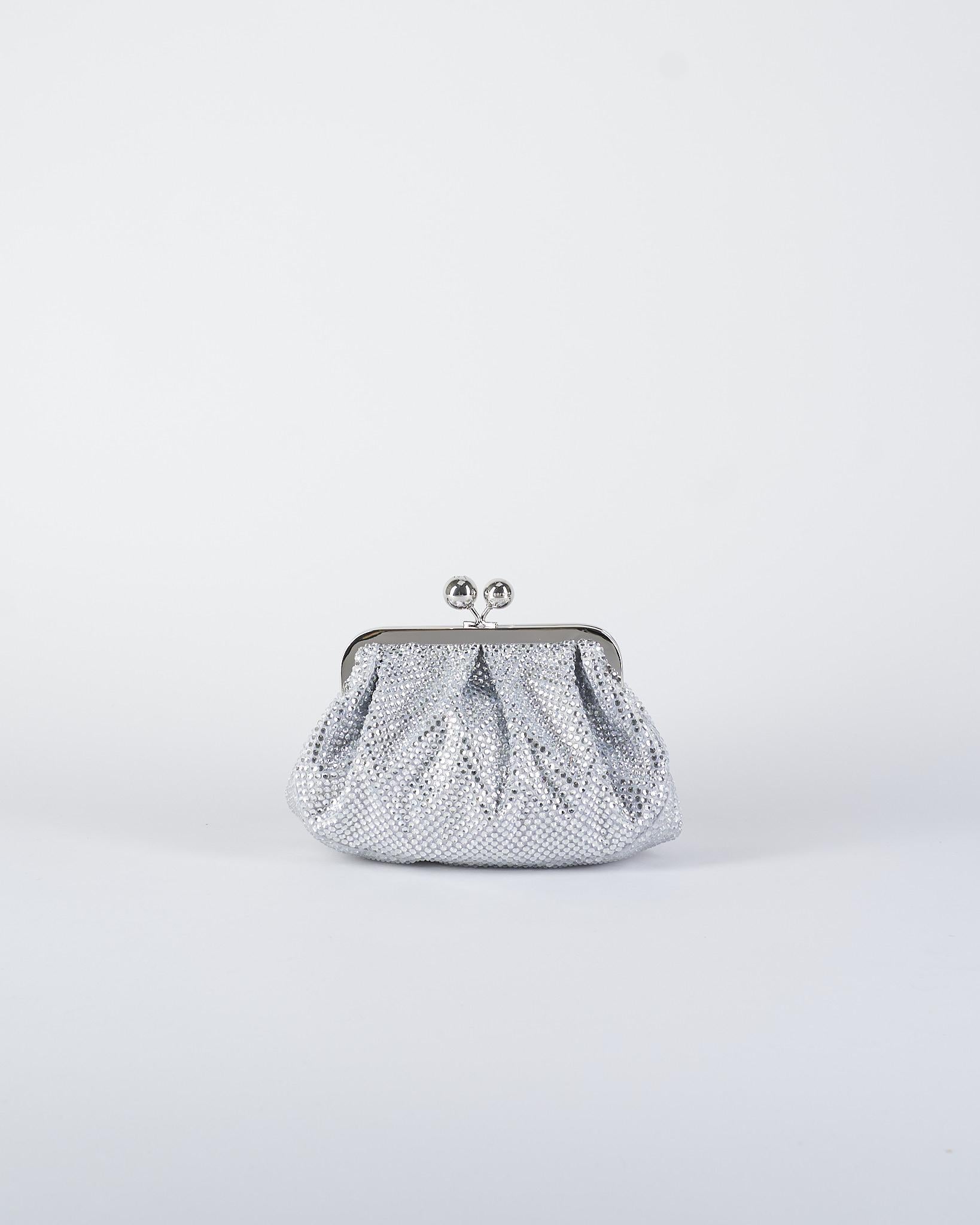 Borsa Argento Pasticcino Bag small in raso e strass EMY 2 MAX MARA WEEKEND 