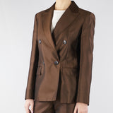 Blazer doppiopetto Marrone in shantung MSTPECCATI 2 MAX MARA STUDIO 