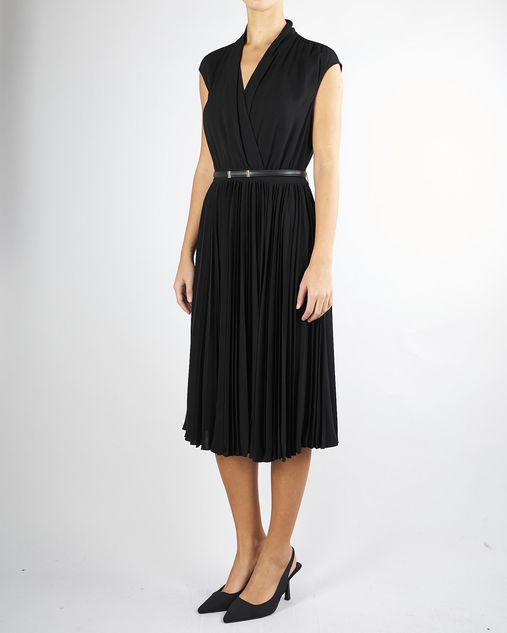 Abito Nero in cady con plissè ALBINO 1 MAX MARA STUDIO 