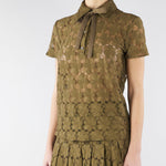 Blusa Verde Olio in pizzo MSTVELLO 1 MAX MARA STUDIO 