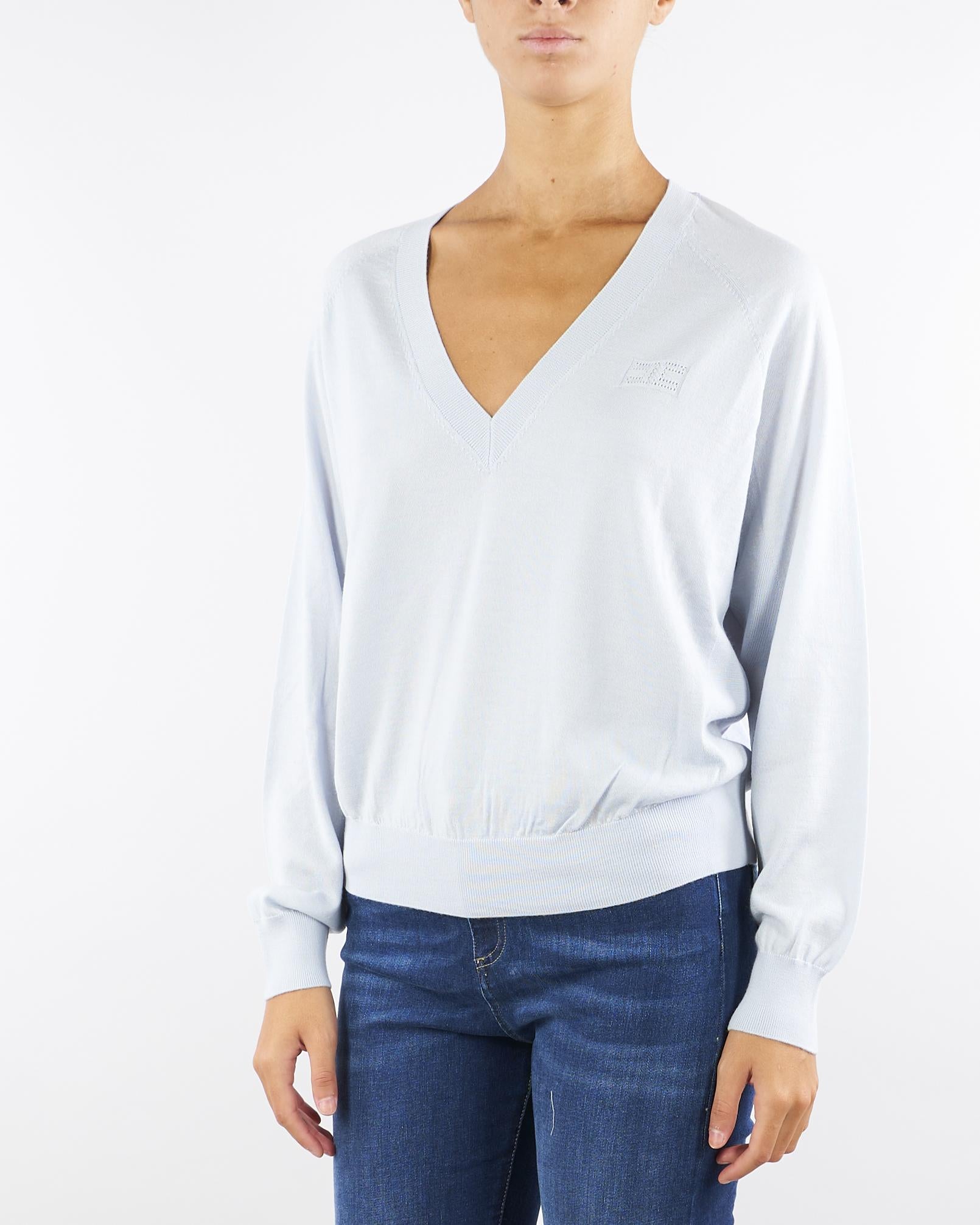 Maglia Starlight in pura lana, seta e cashmere con scollo a V MK34S57E2 EA7 ELISABETTA FRANCHI 