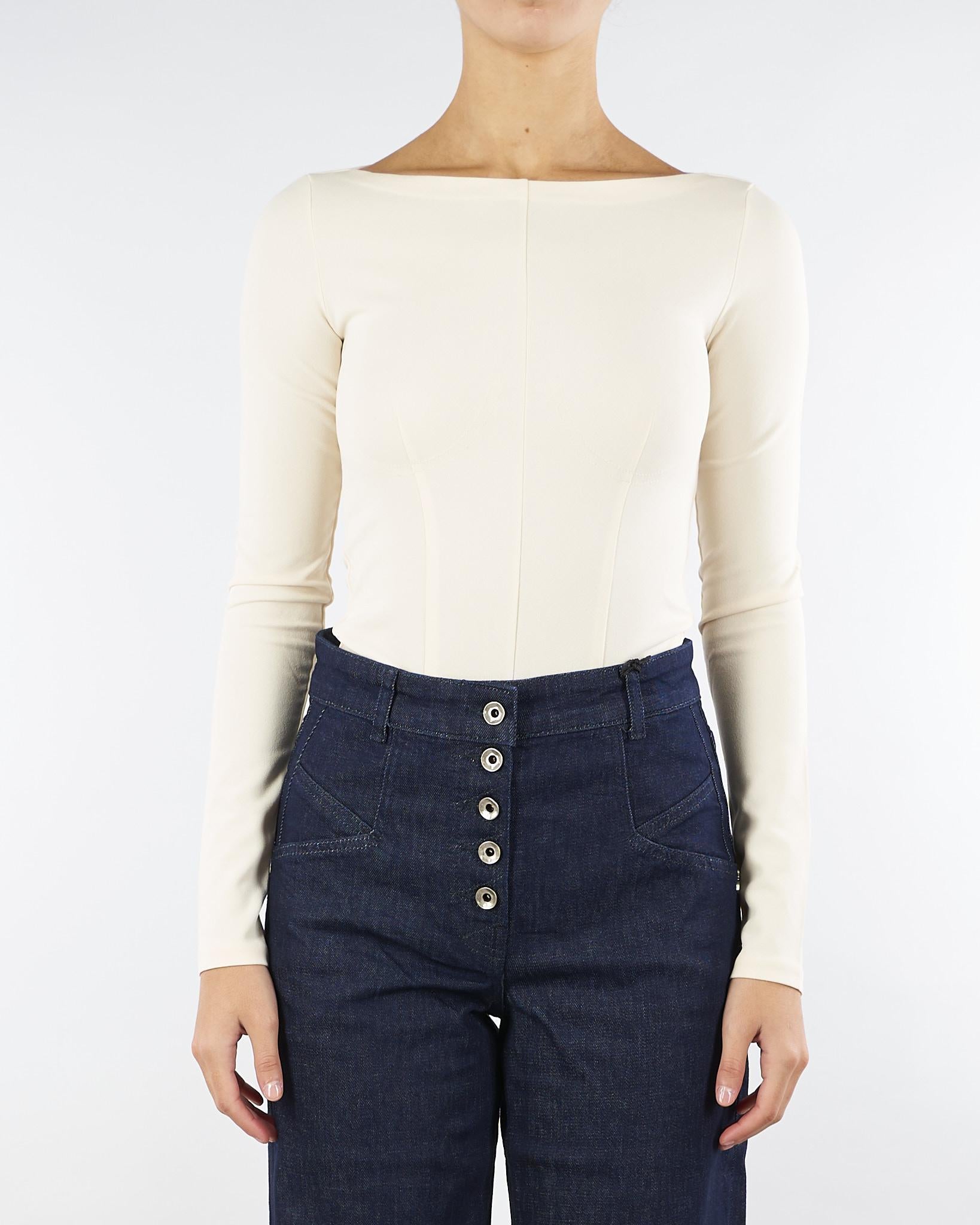 Body Crema corsetto stretch a maniche lunghe 2C1642A658 W405 PATRIZIA PEPE 