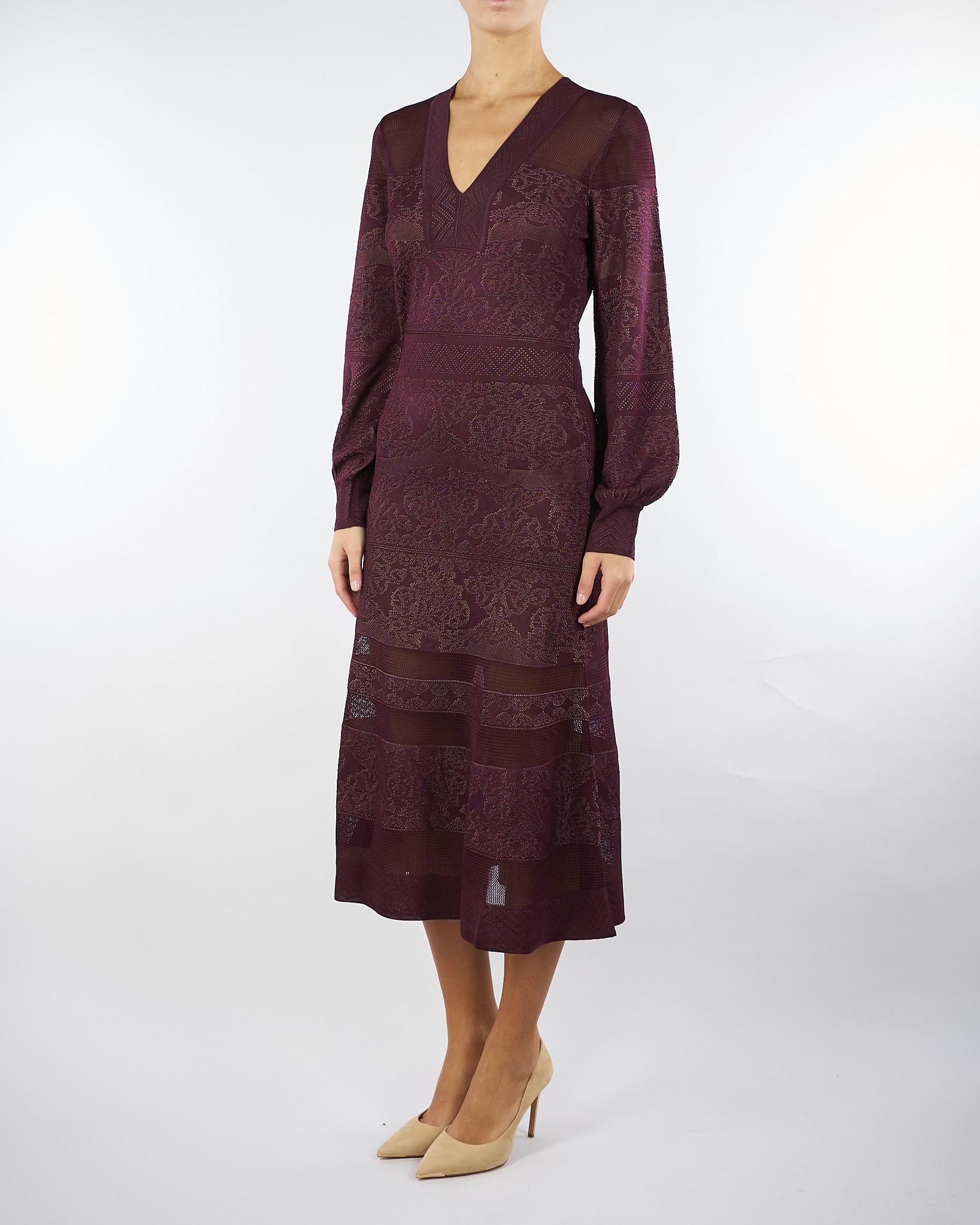 Abito Bordeaux in maglia jacquard TP3381 12367 TWIN SET 