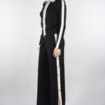 Giacca Nero-Burro in maglia con bande in viscosa lucida MK66S61E2 685 ELISABETTA FRANCHI 