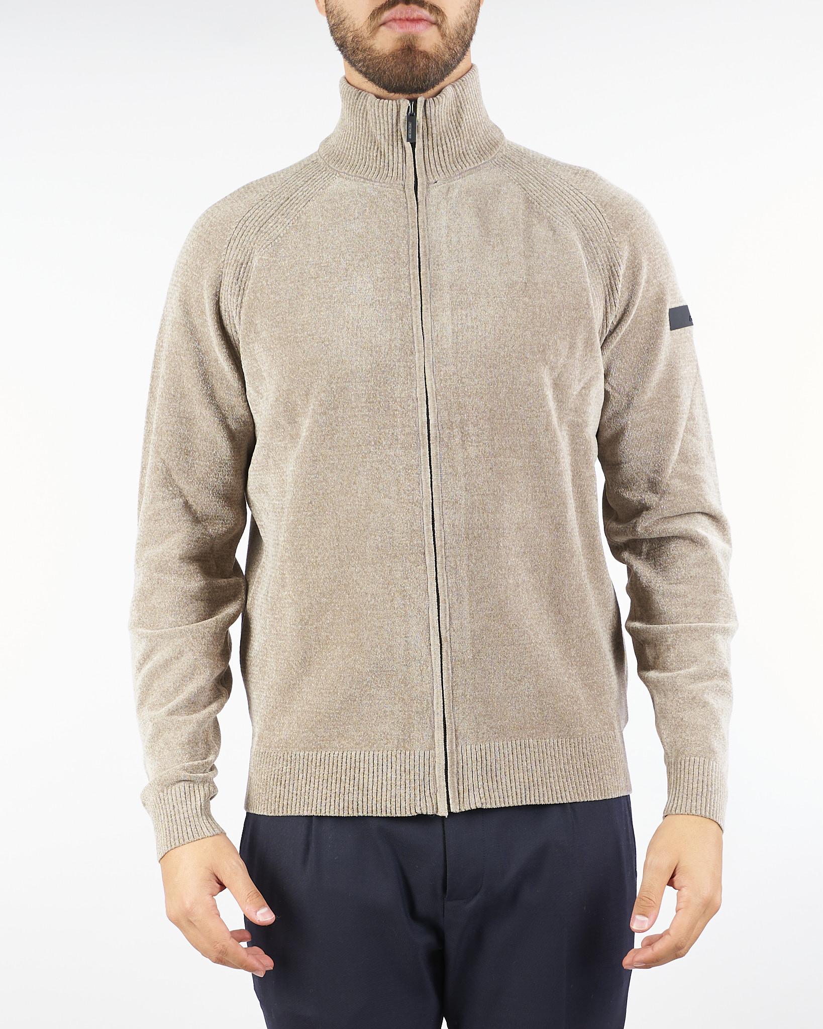 Maglia Beige Velvet Full Zip Knit W25134 87 RRD 