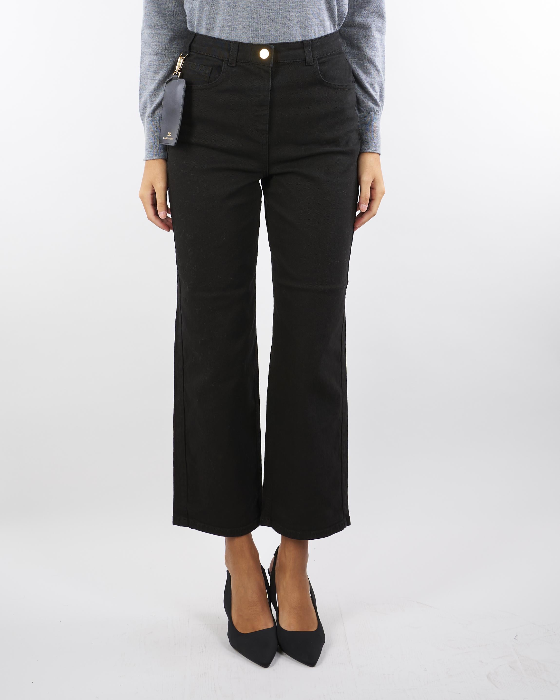 Jeans Nero in drill di cotone PJ04D56E2 110 ELISABETTA FRANCHI 