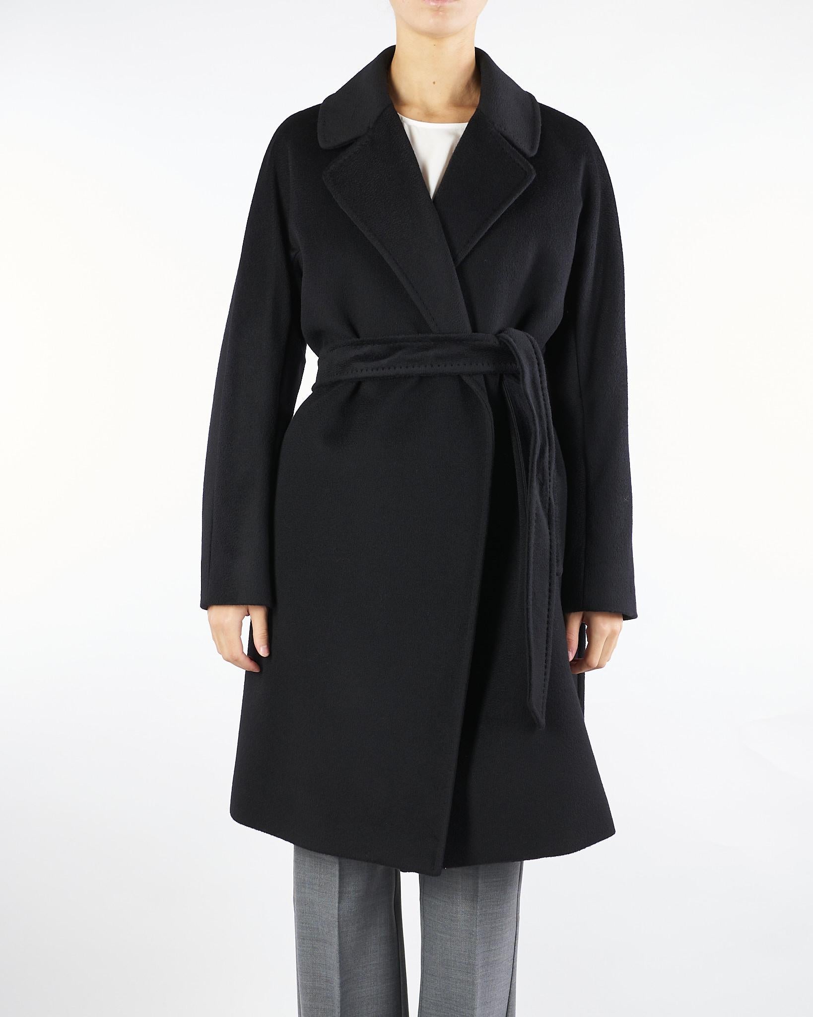Cappotto Nero a vestaglia in lana CORTE 13 MAX MARA WEEKEND 