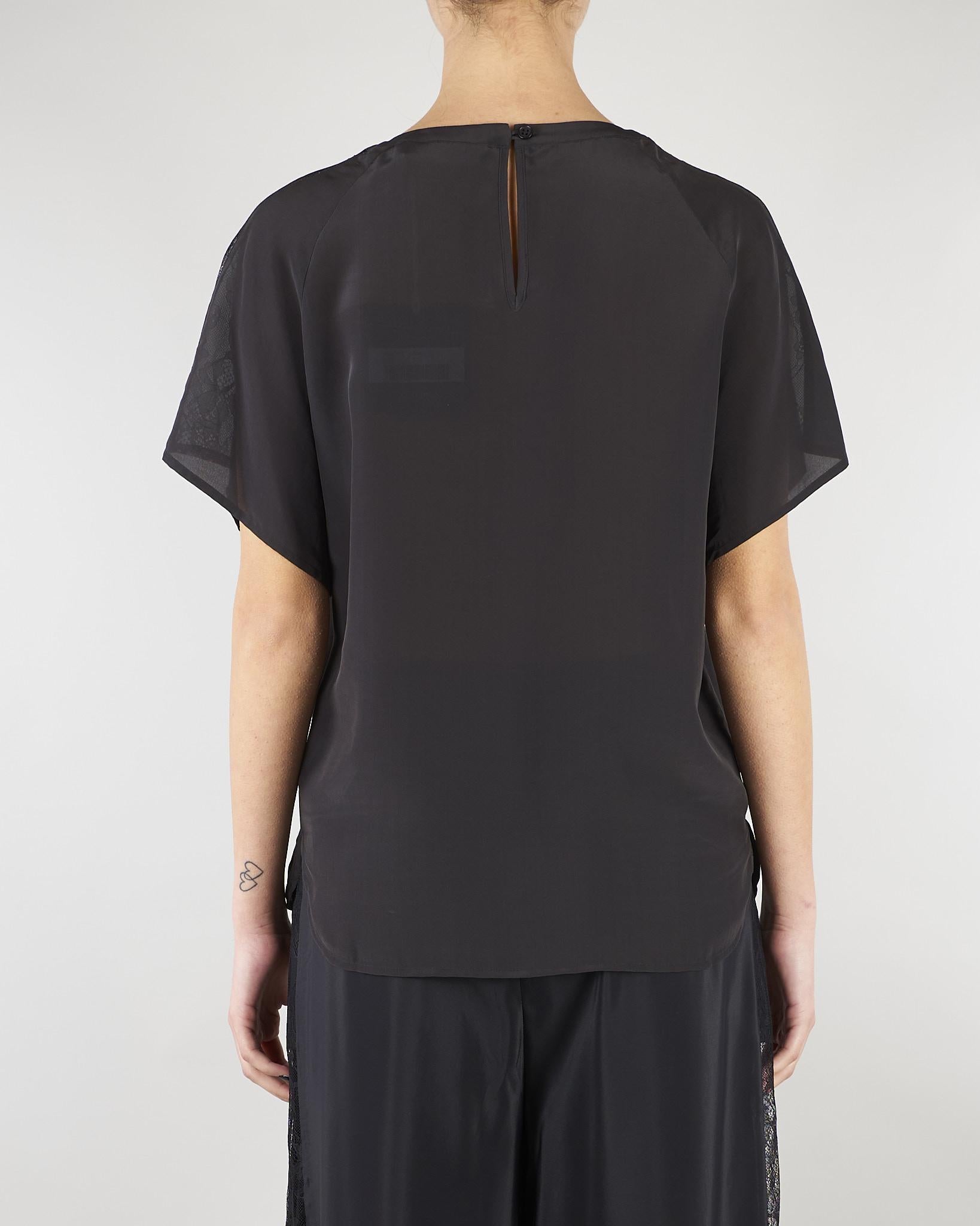 Blusa Nero con inserti in pizzo SP5NT030 0001 ICONA 