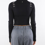 Maglia Nero glam rock aderente 2K0320K291 K103 PATRIZIA PEPE 