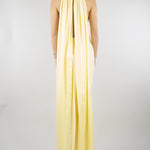 Abito lungo Giallo in raso con foulard ACT16207AB4131 400 ACTUALEE 