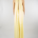 Abito lungo Giallo in raso con foulard ACT16207AB4131 400 ACTUALEE 
