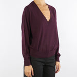 Maglia Merlot in pura lana, seta e cashmere con scollo a V MK34S57E2 EA4 ELISABETTA FRANCHI 