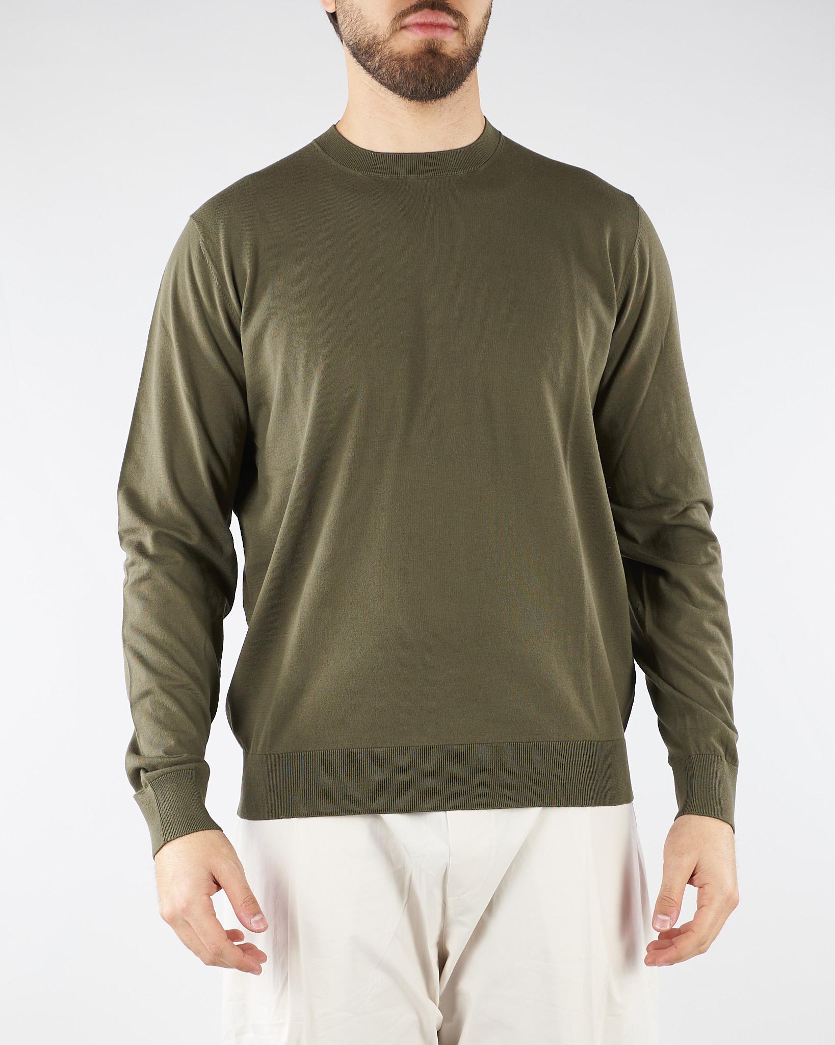 Maglia Verde in puro coton extrafine A001F100 5407 PAOLO PECORA 