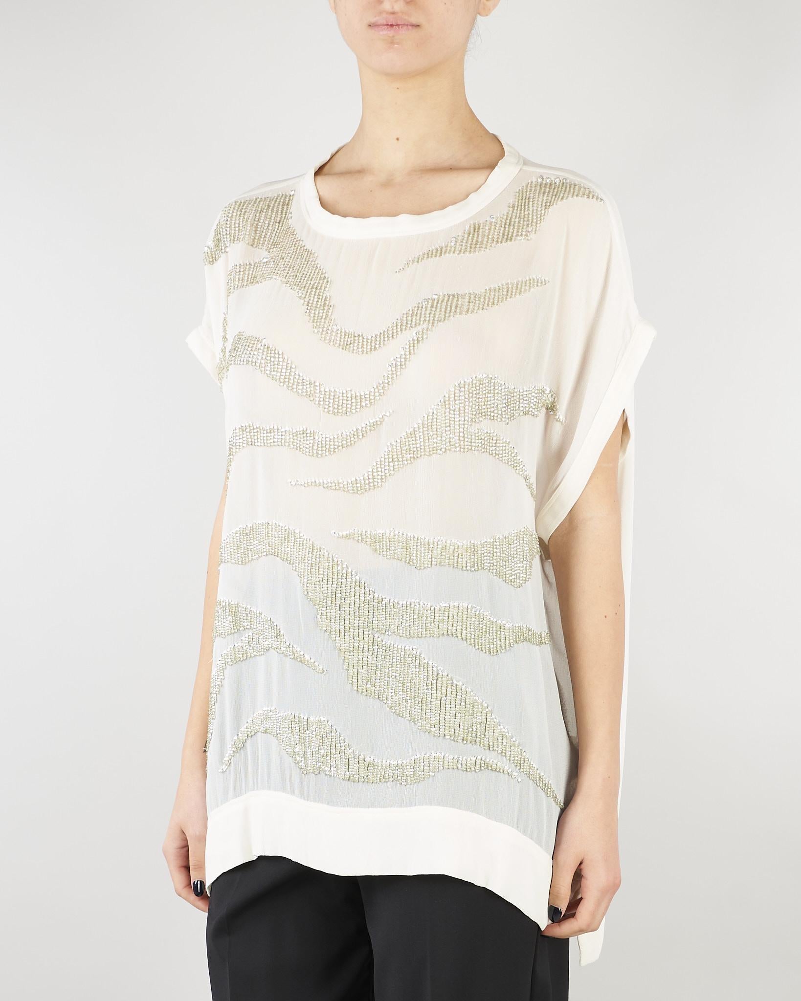 Blusa Panna con micro paillettes SP5PR001 1041 ICONA 