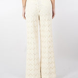 Pantaloni wide leg in pizzo macramè