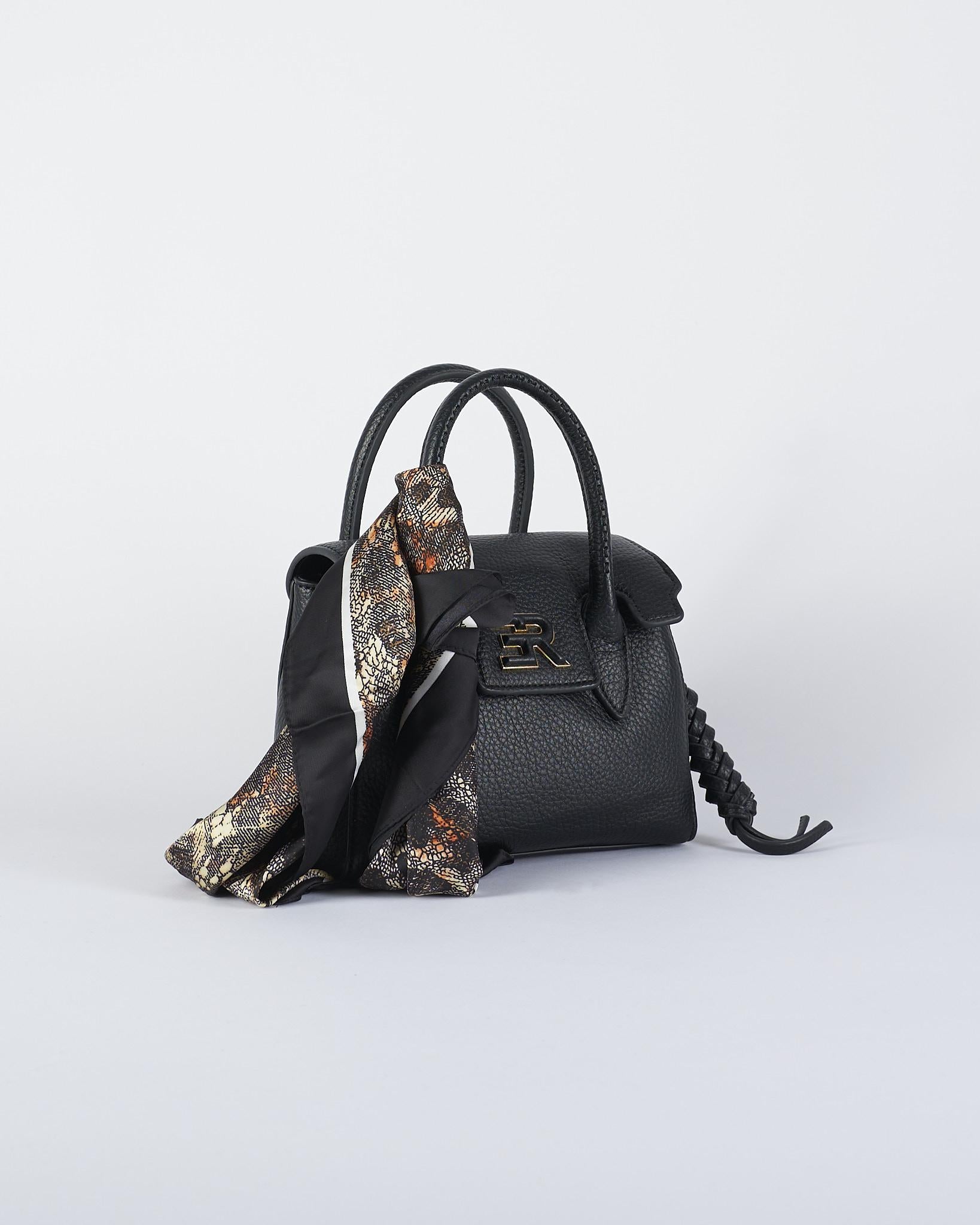 Borsa Nero con logo e foulard D47ES010E2F MF099 ERMANNO BY ERMANNO SCERVINO 