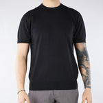 Maglia Nero in pura seta e cotone A010F200 9000 PAOLO PECORA 