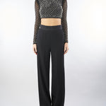 Completo Nero Top con perle e pantalone wide leg AT140 99 ATELIER LEGORA 