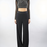 Completo Nero Top con perle e pantalone wide leg AT140 99 ATELIER LEGORA 