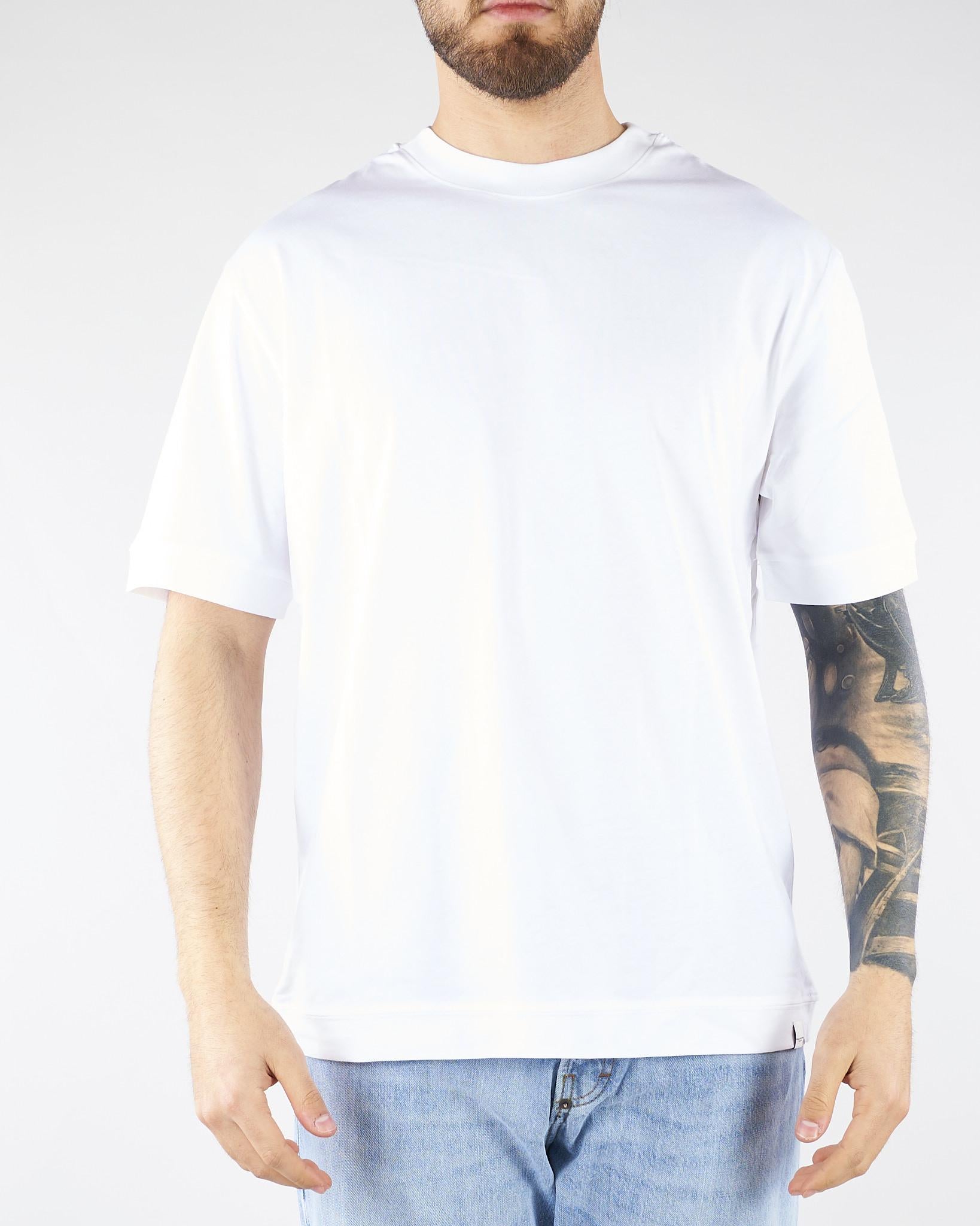 T-shirt Bianco in jersey di cotone Relaxed fit F0114095 1101 PAOLO PECORA 