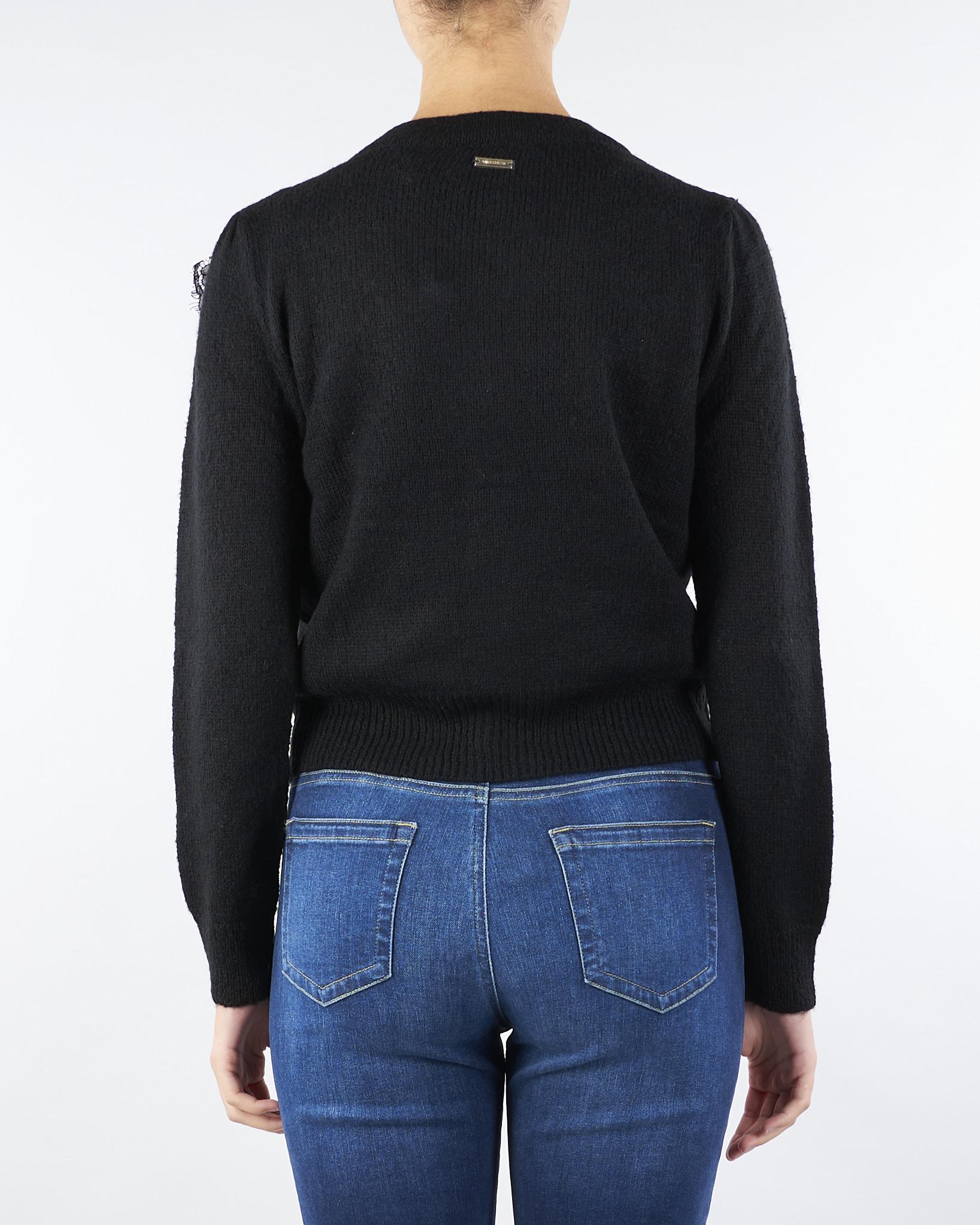 Cardigan Nero con inserti in pizzo NS040 99 NO SECRETS 