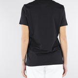 T-shirt Nero in jersey con logo ricamato MA71G61E2 110 ELISABETTA FRANCHI 