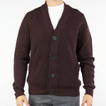 Cardigan Moro a costine in pura lana B9F0020 69M AMARANTO 