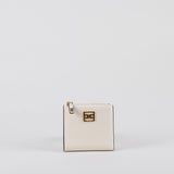 Portafoglio Burro con zip e placca logo