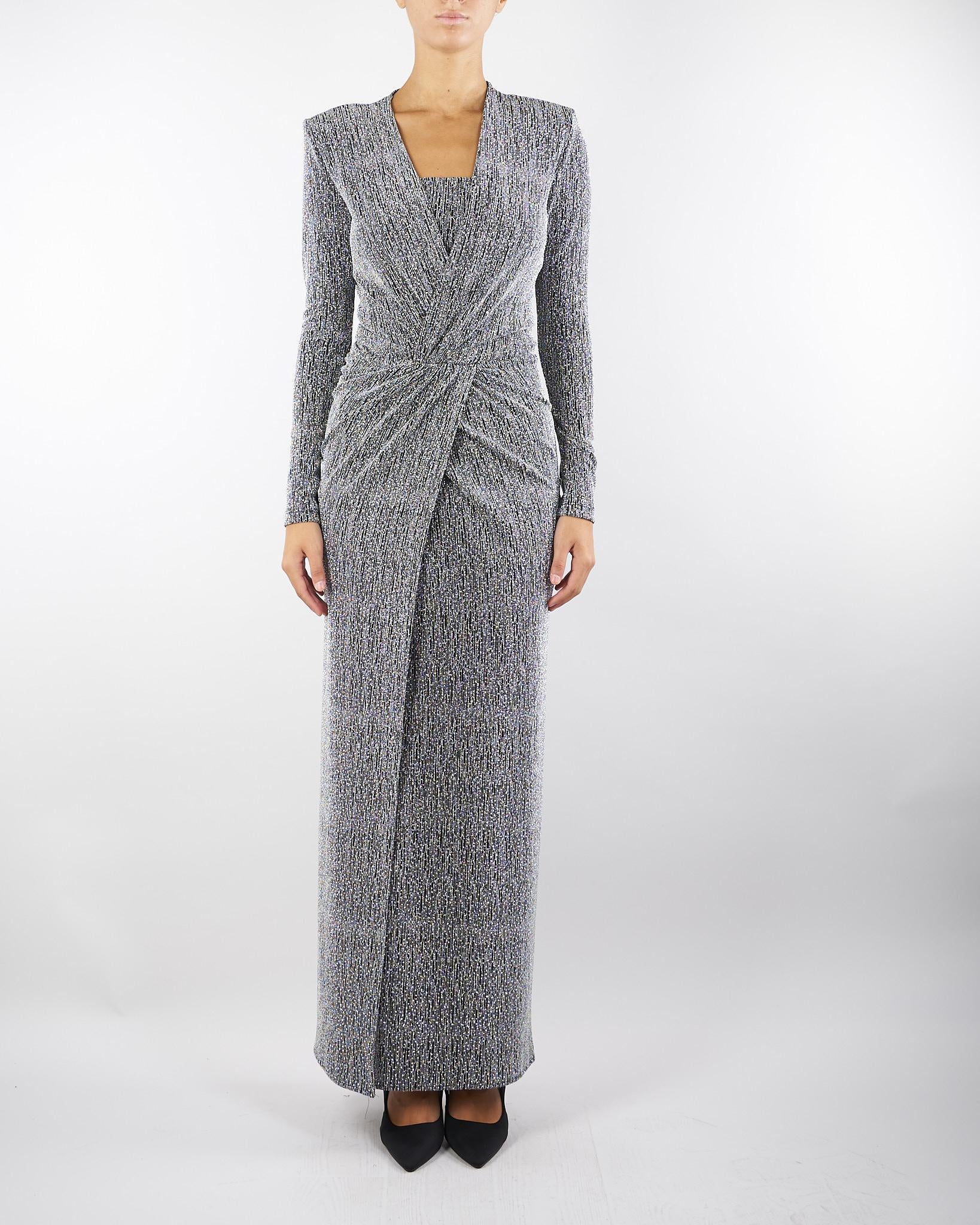 Abito lungo SIlver in lurex AB10201TJER0062 V00 SIMONA CORSELLINI 