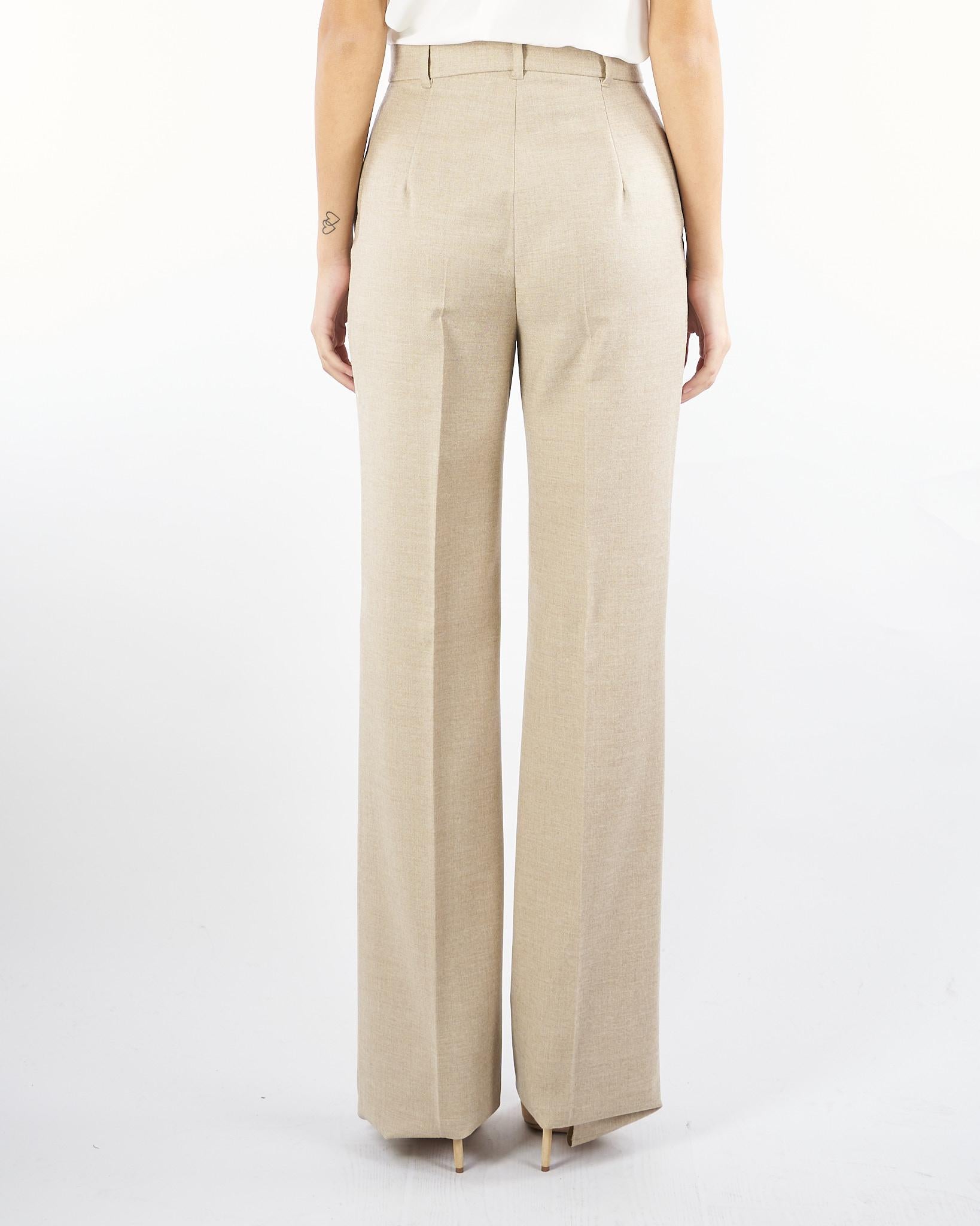 Pantalone Beige in flanella stretch LAMBRO 52 MAX MARA STUDIO 
